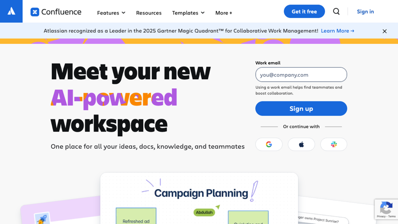 Atlassian Confluence product page